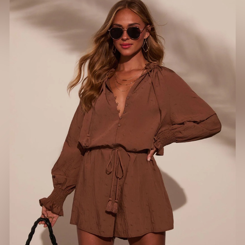 Drifter Tie Waist Romper NWT